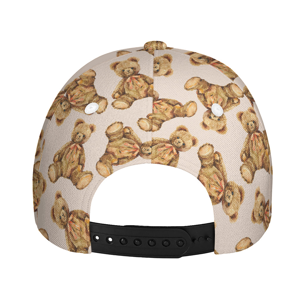 Watercolor Teddy Bear Pattern Print Baseball Cap