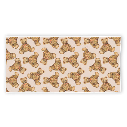 Watercolor Teddy Bear Pattern Print Beach Towel