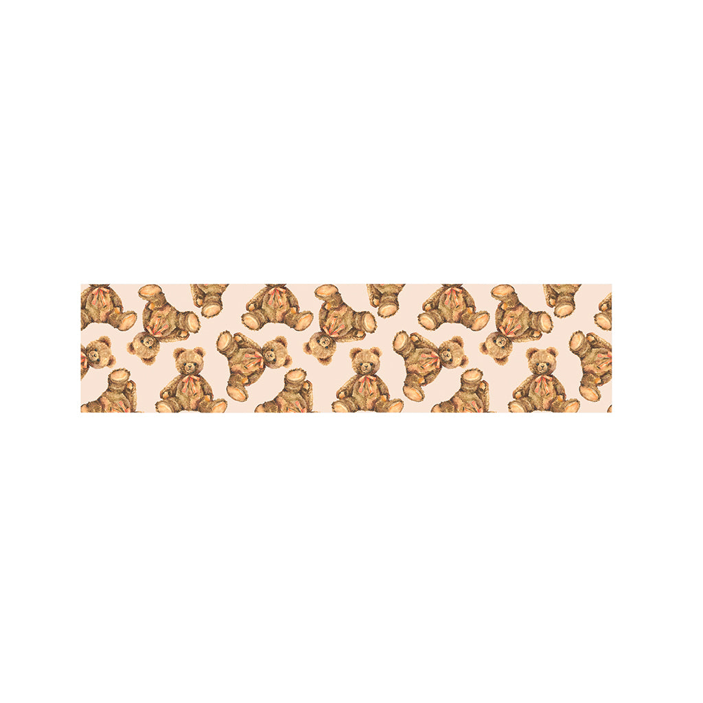 Watercolor Teddy Bear Pattern Print Bed Runner