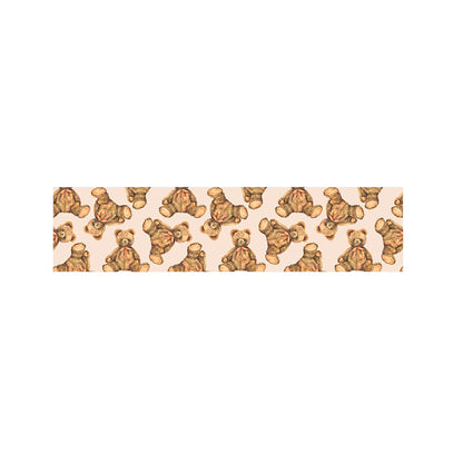 Watercolor Teddy Bear Pattern Print Bed Runner