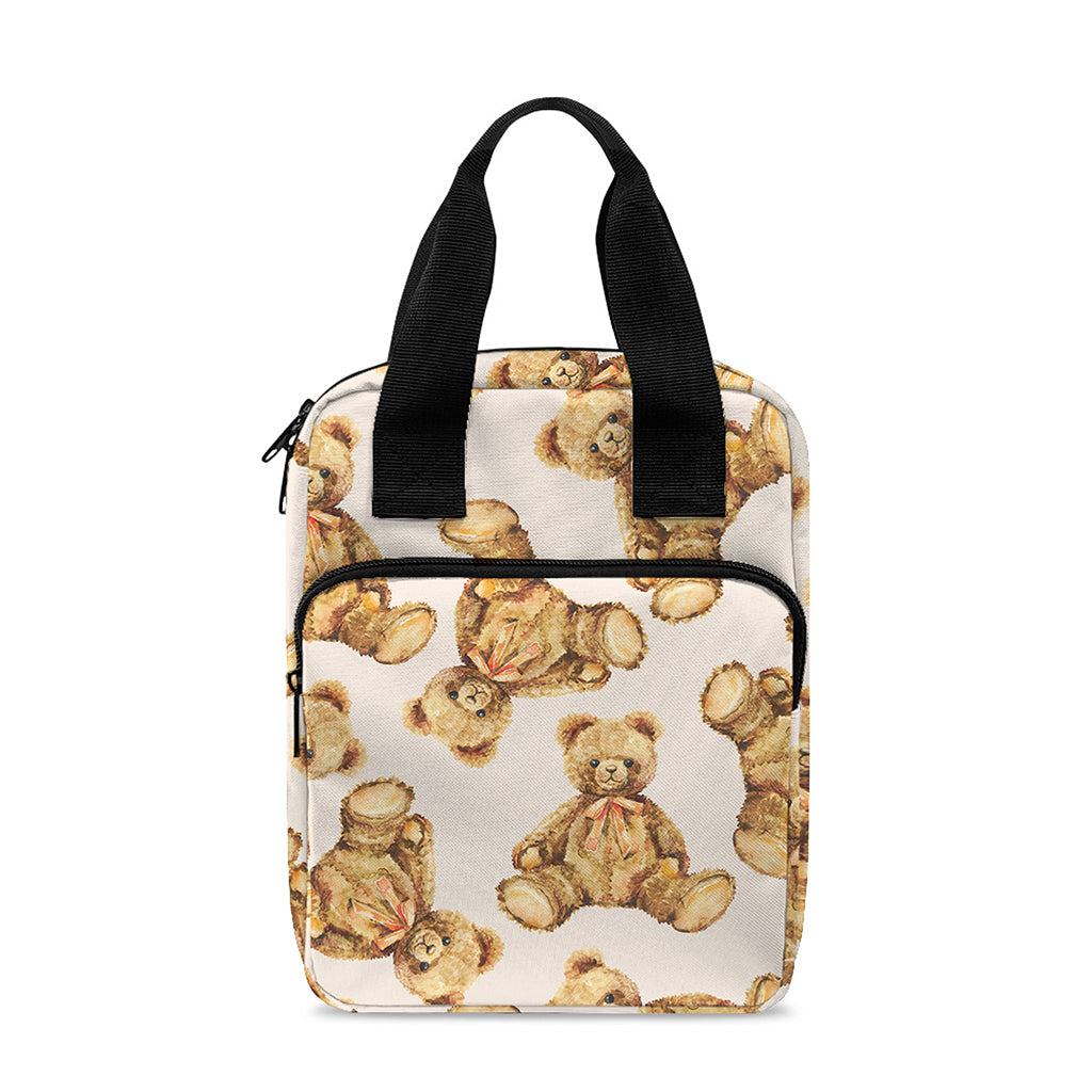 Watercolor Teddy Bear Pattern Print Bible Tote Bag