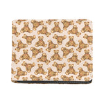 Watercolor Teddy Bear Pattern Print Bifold Wallet