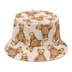 Watercolor Teddy Bear Pattern Print Bucket Hat