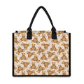 Watercolor Teddy Bear Pattern Print Canvas Tote Bag