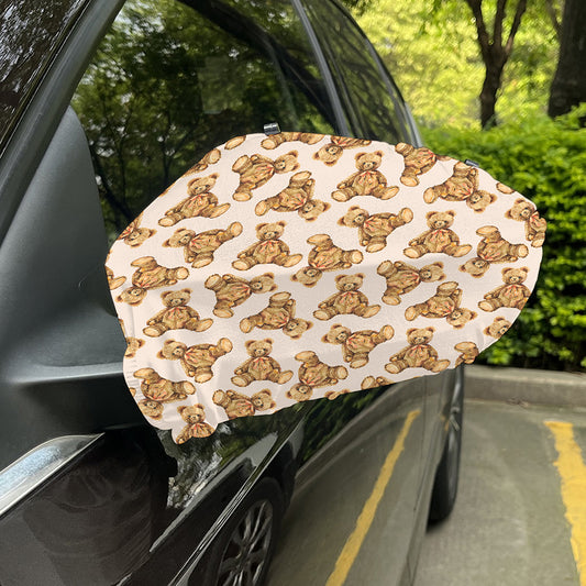Watercolor Teddy Bear Pattern Print Car Side Mirror Covers