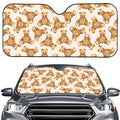 Watercolor Teddy Bear Pattern Print Car Windshield Sun Shade