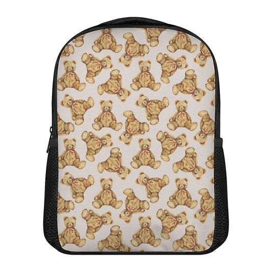 Watercolor Teddy Bear Pattern Print Casual Backpack