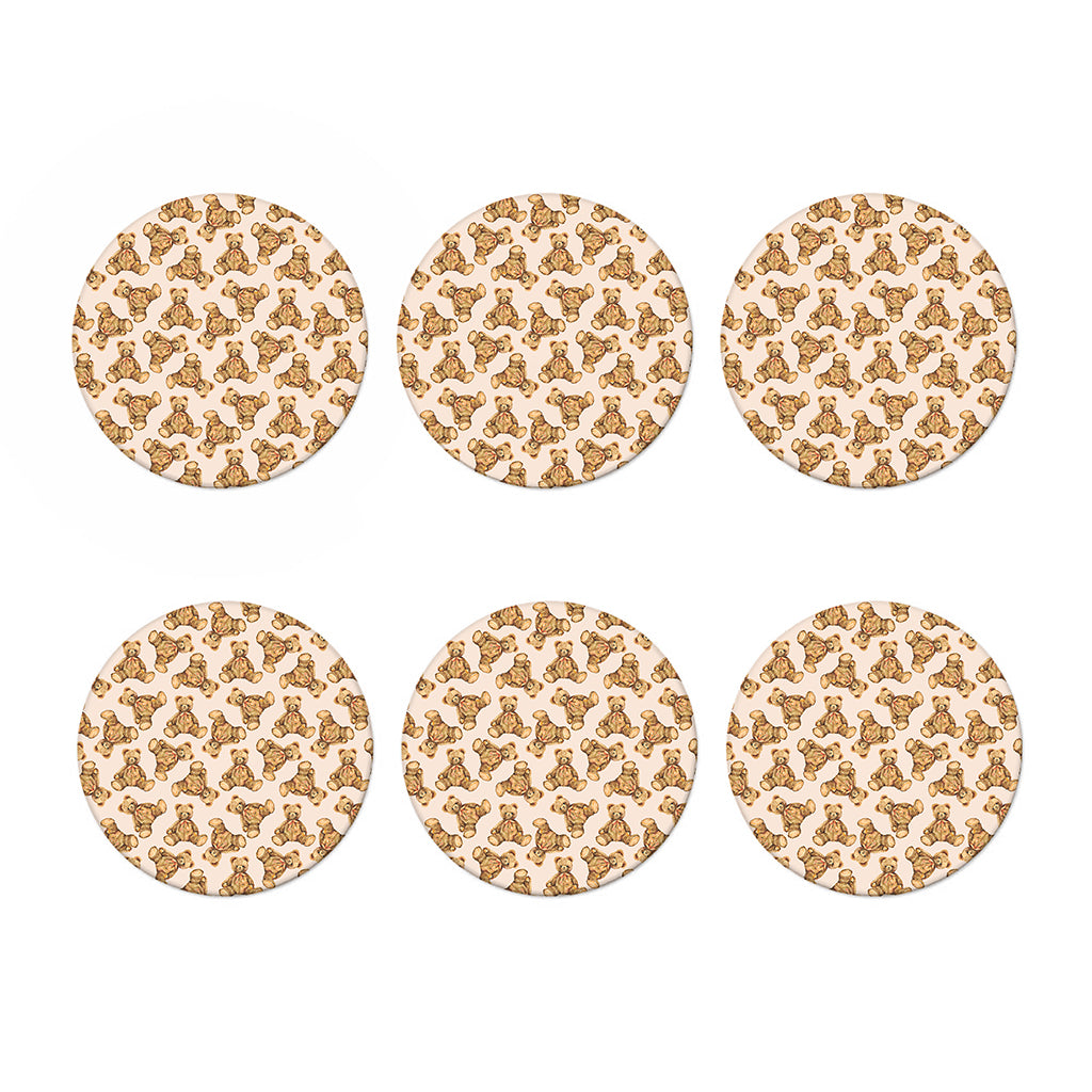 Watercolor Teddy Bear Pattern Print Coaster Set