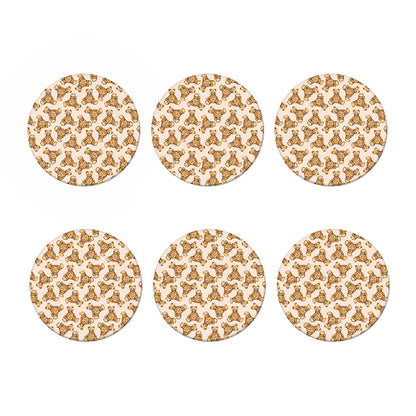 Watercolor Teddy Bear Pattern Print Coaster Set