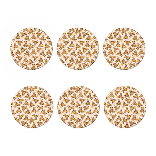 Watercolor Teddy Bear Pattern Print Coaster Set