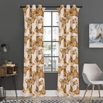 Watercolor Teddy Bear Pattern Print Curtain