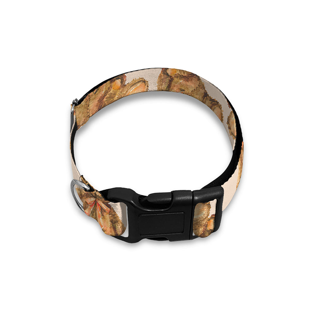 Watercolor Teddy Bear Pattern Print Dog Collar