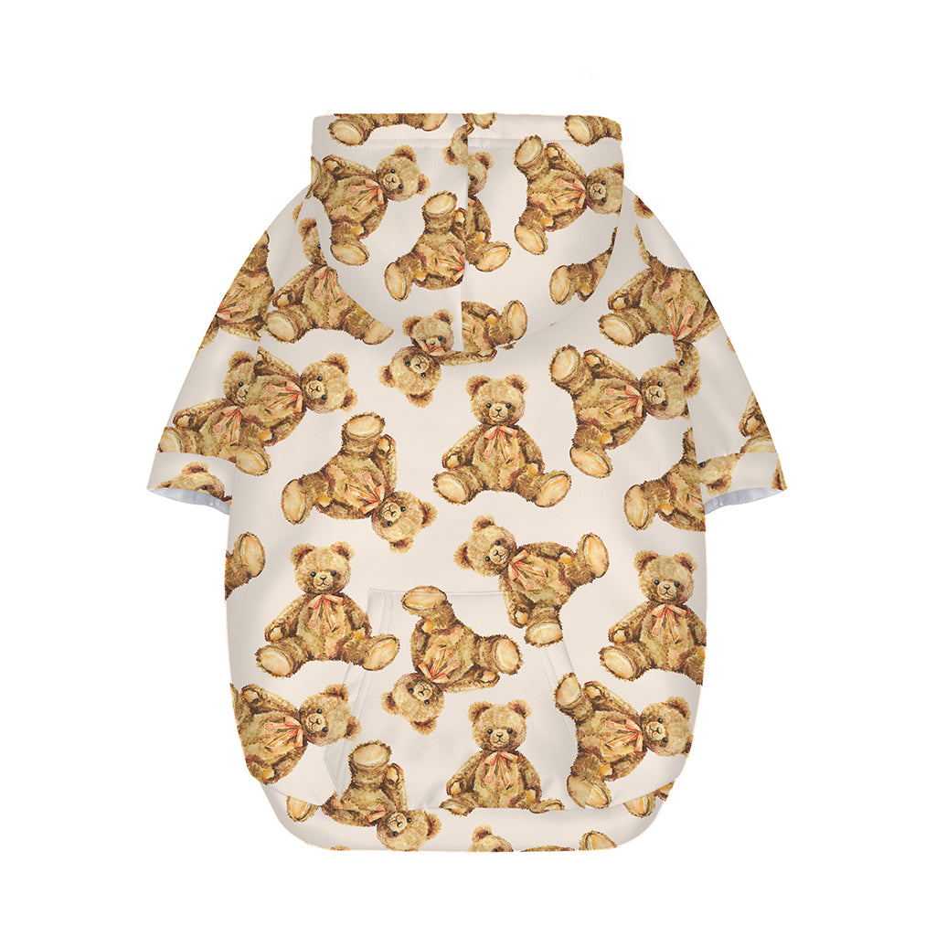 Watercolor Teddy Bear Pattern Print Dog Zip Up Hoodie