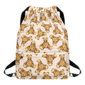 Watercolor Teddy Bear Pattern Print Drawstring Backpack