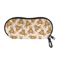 Watercolor Teddy Bear Pattern Print Glasses Case