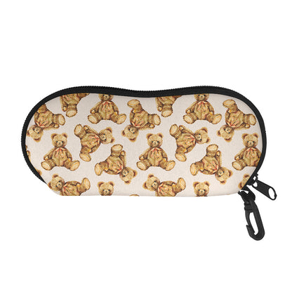 Watercolor Teddy Bear Pattern Print Glasses Case