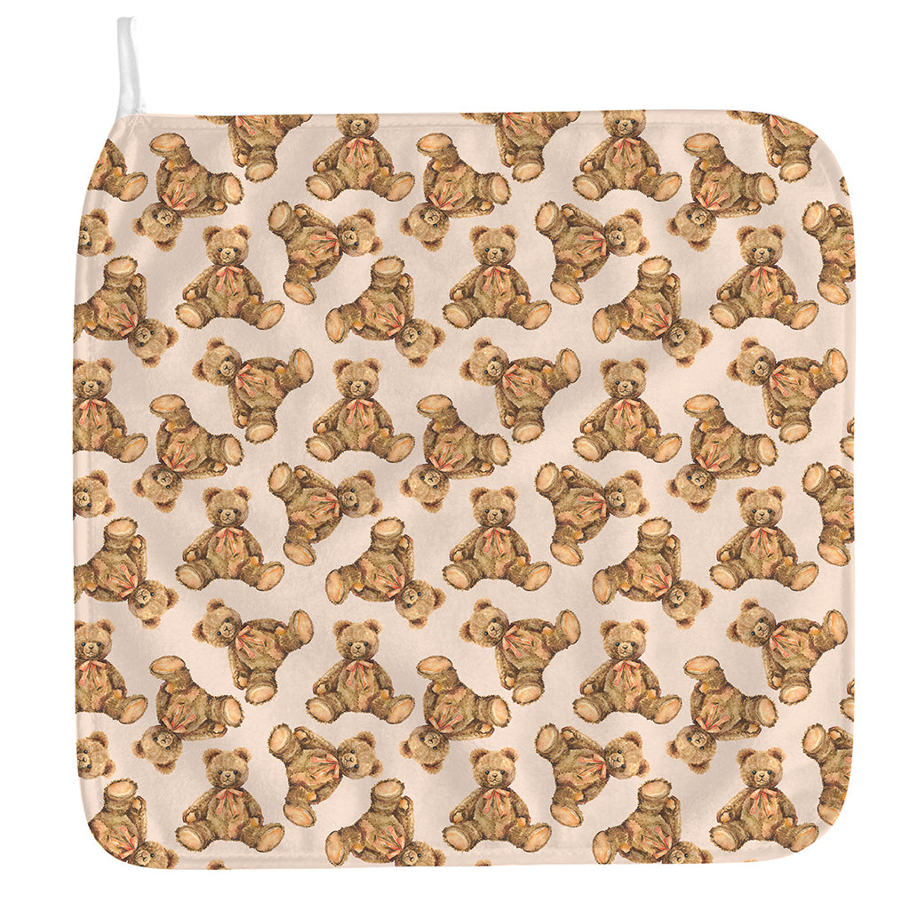 Watercolor Teddy Bear Pattern Print Hand Towel