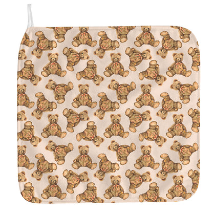 Watercolor Teddy Bear Pattern Print Hand Towel