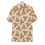 Watercolor Teddy Bear Pattern Print Hawaiian Shirt