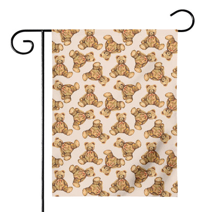 Watercolor Teddy Bear Pattern Print House Flag