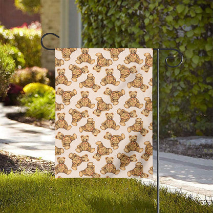 Watercolor Teddy Bear Pattern Print House Flag