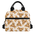 Watercolor Teddy Bear Pattern Print Insulated Lunch Bag