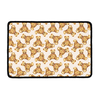 Watercolor Teddy Bear Pattern Print Kitchen Mat