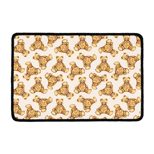 Watercolor Teddy Bear Pattern Print Kitchen Mat