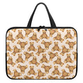 Watercolor Teddy Bear Pattern Print Laptop Sleeve With Handle