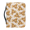 Watercolor Teddy Bear Pattern Print Leather Bible Cover
