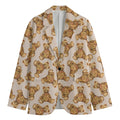 Watercolor Teddy Bear Pattern Print Men's Blazer