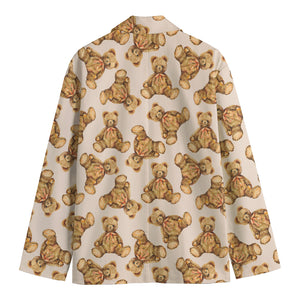 Watercolor Teddy Bear Pattern Print Men's Blazer