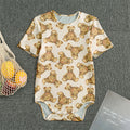Watercolor Teddy Bear Pattern Print Men's Bodysuit