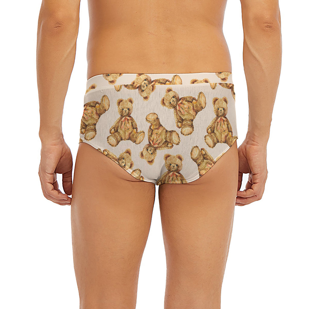 Watercolor Teddy Bear Pattern Print Men's Briefs