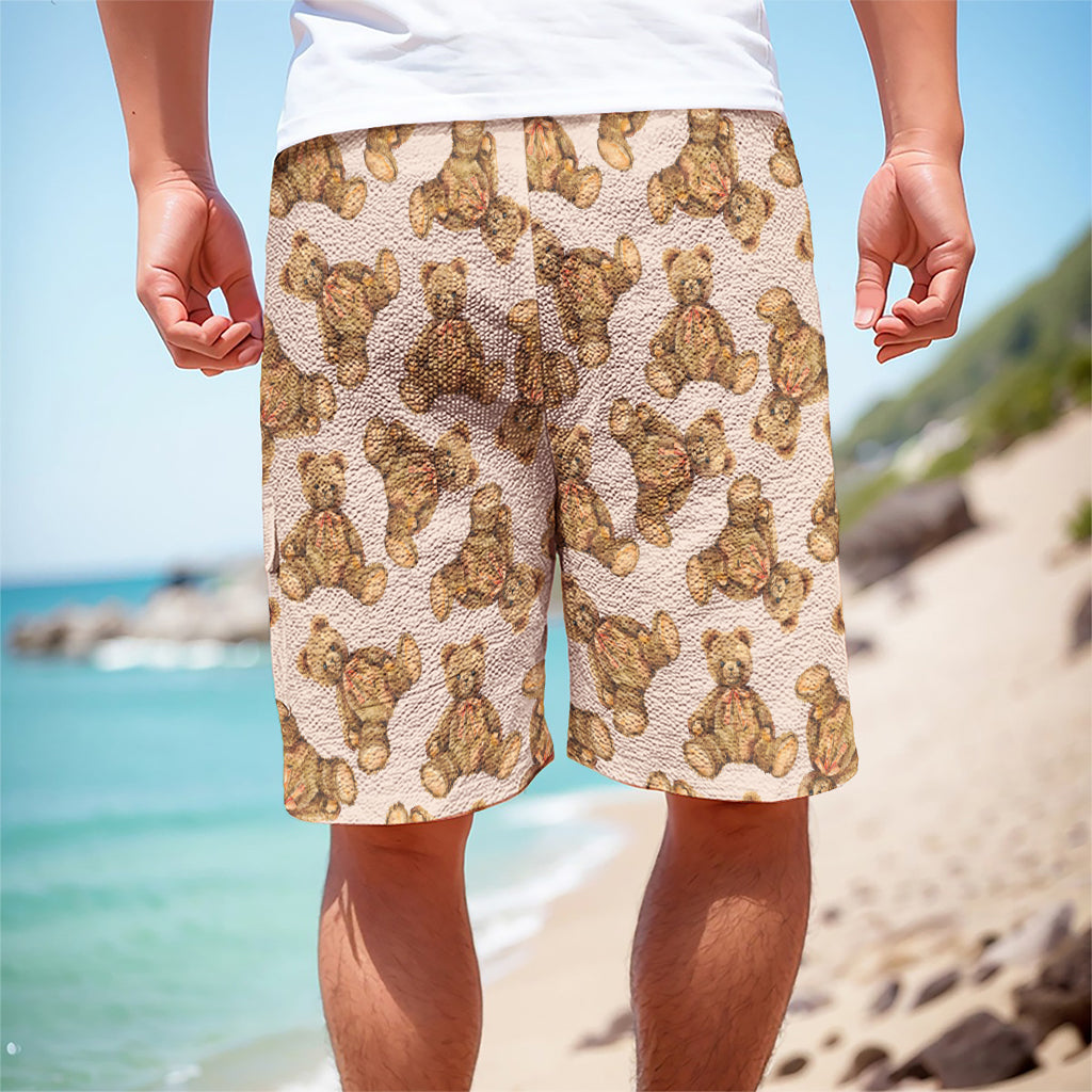 Watercolor Teddy Bear Pattern Print Men's Cargo Shorts