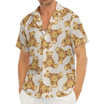 Watercolor Teddy Bear Pattern Print Men's Deep V-Neck Shirt