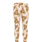 Watercolor Teddy Bear Pattern Print Men's leggings