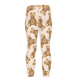 Watercolor Teddy Bear Pattern Print Men's leggings