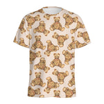 Watercolor Teddy Bear Pattern Print Men's Sports T-Shirt