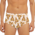 Watercolor Teddy Bear Pattern Print Men's Triangle Swim Briefs