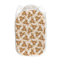 Watercolor Teddy Bear Pattern Print Mesh Laundry Hamper