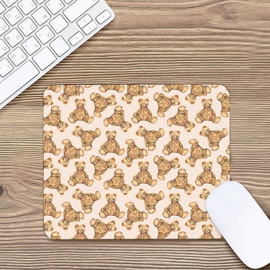 Watercolor Teddy Bear Pattern Print Mouse Pad