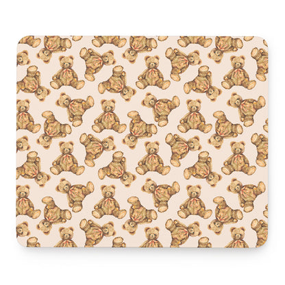 Watercolor Teddy Bear Pattern Print Mouse Pad