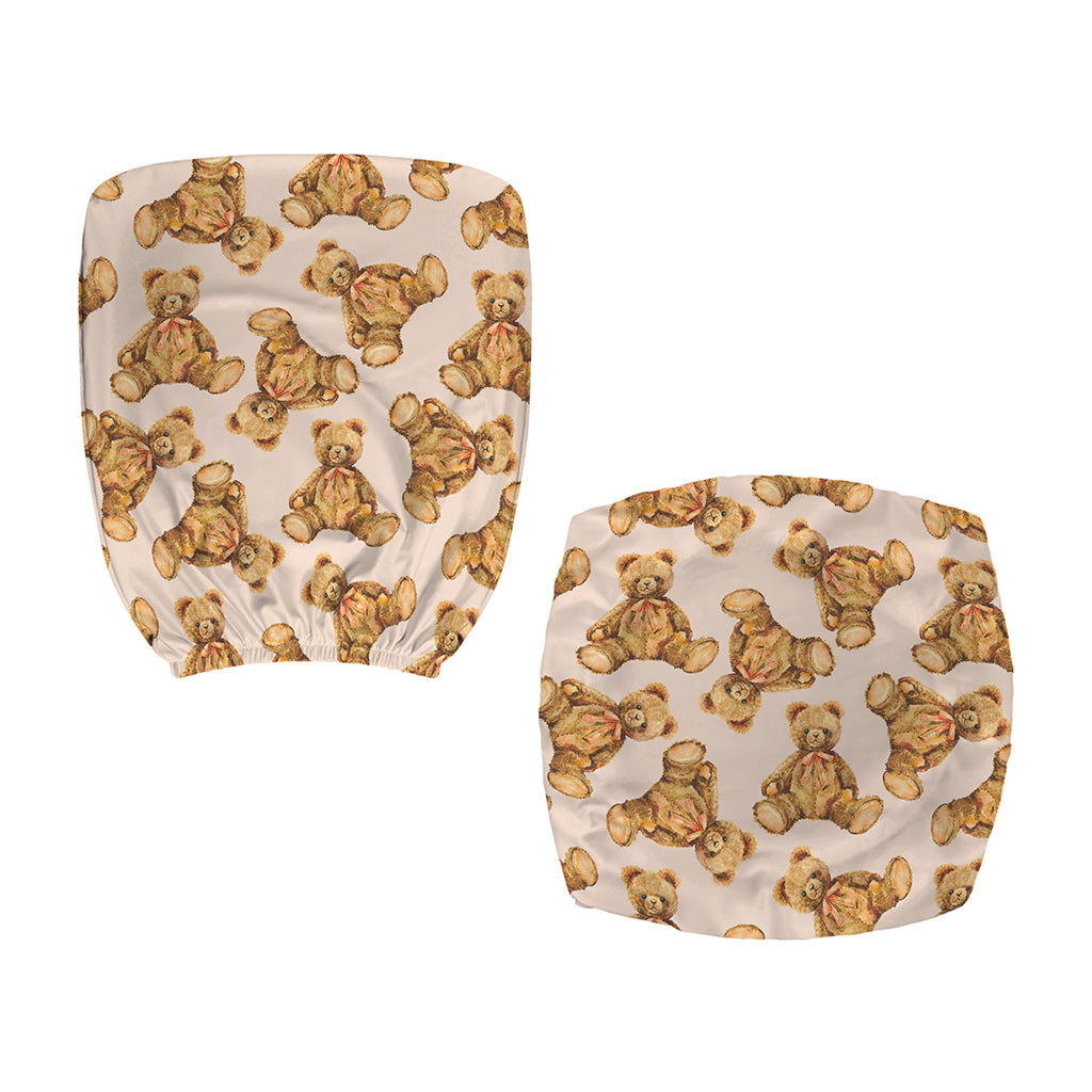 Watercolor Teddy Bear Pattern Print Office Chair Cover
