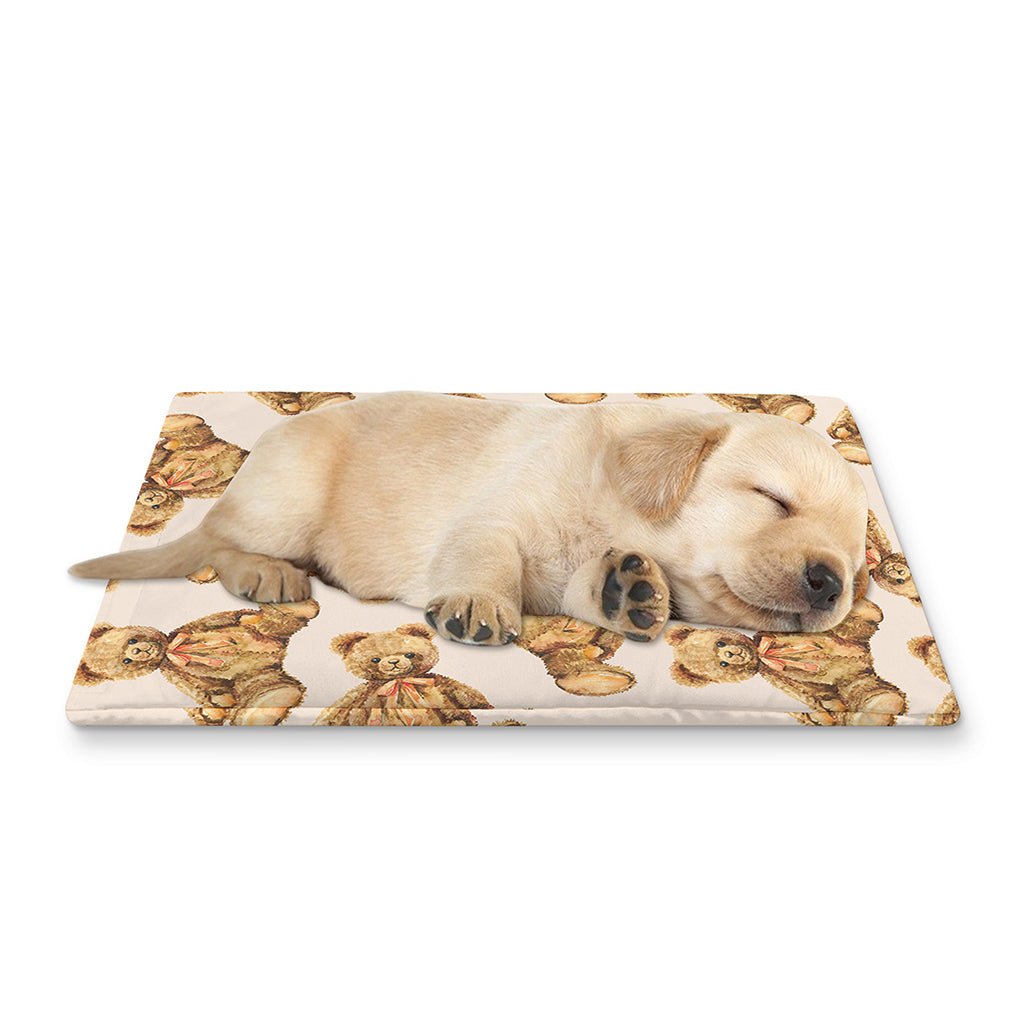 Watercolor Teddy Bear Pattern Print Pet Cooling Mat Cover