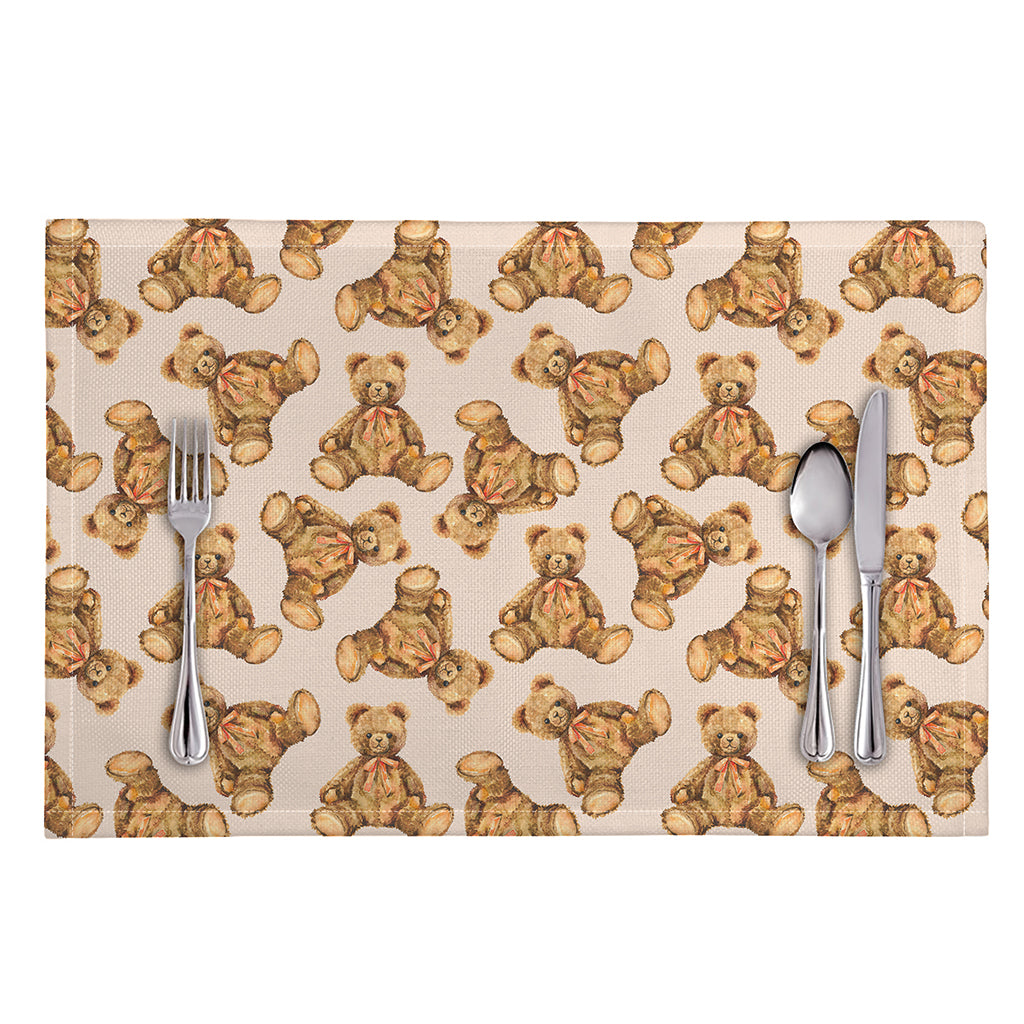 Watercolor Teddy Bear Pattern Print Placemat