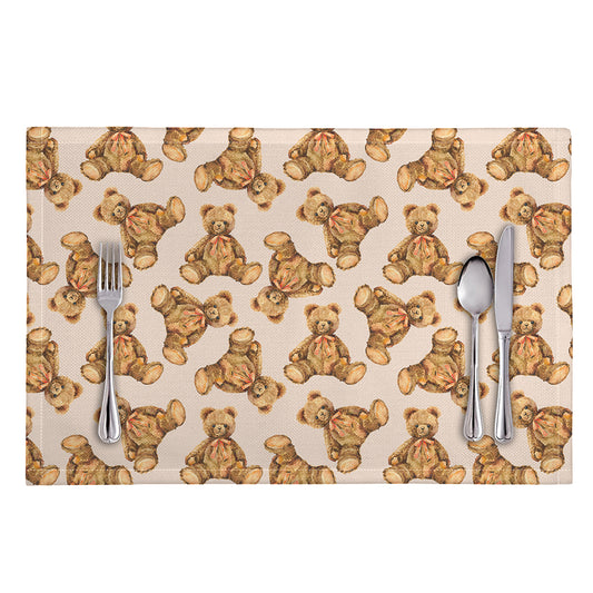 Watercolor Teddy Bear Pattern Print Placemat