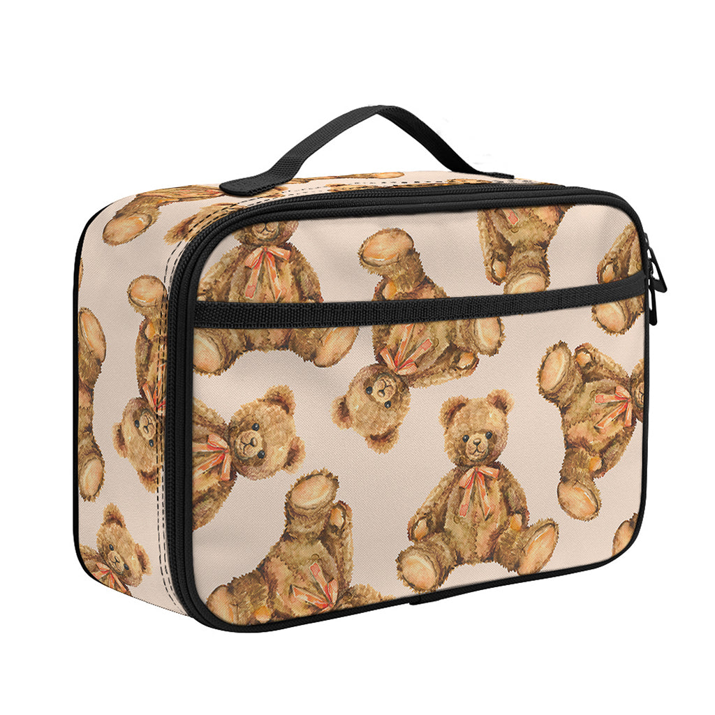 Watercolor Teddy Bear Pattern Print Portable Lunch Bag
