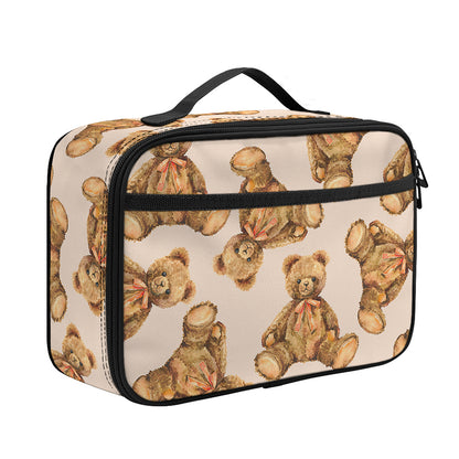 Watercolor Teddy Bear Pattern Print Portable Lunch Bag