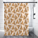 Watercolor Teddy Bear Pattern Print Premium Shower Curtain